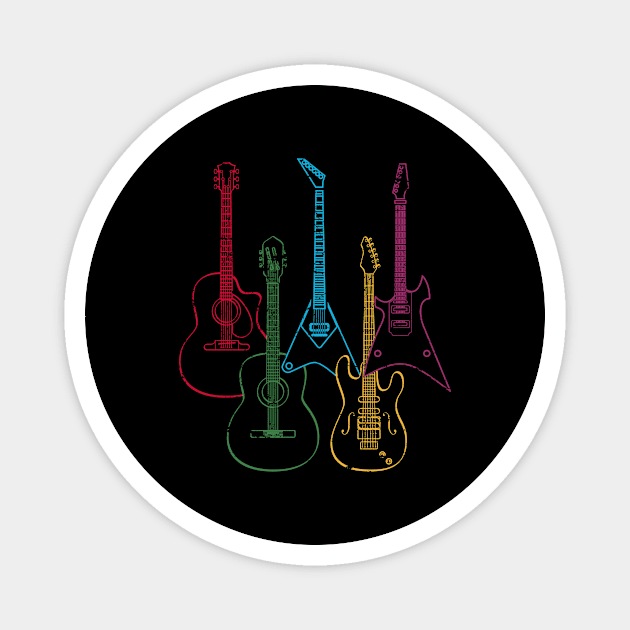 Retro Guitar Magnet by shirtsyoulike